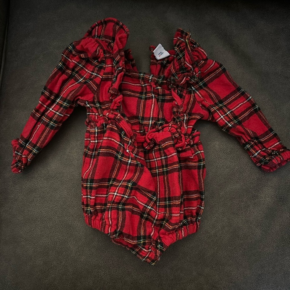 Wintery 12 month old romper